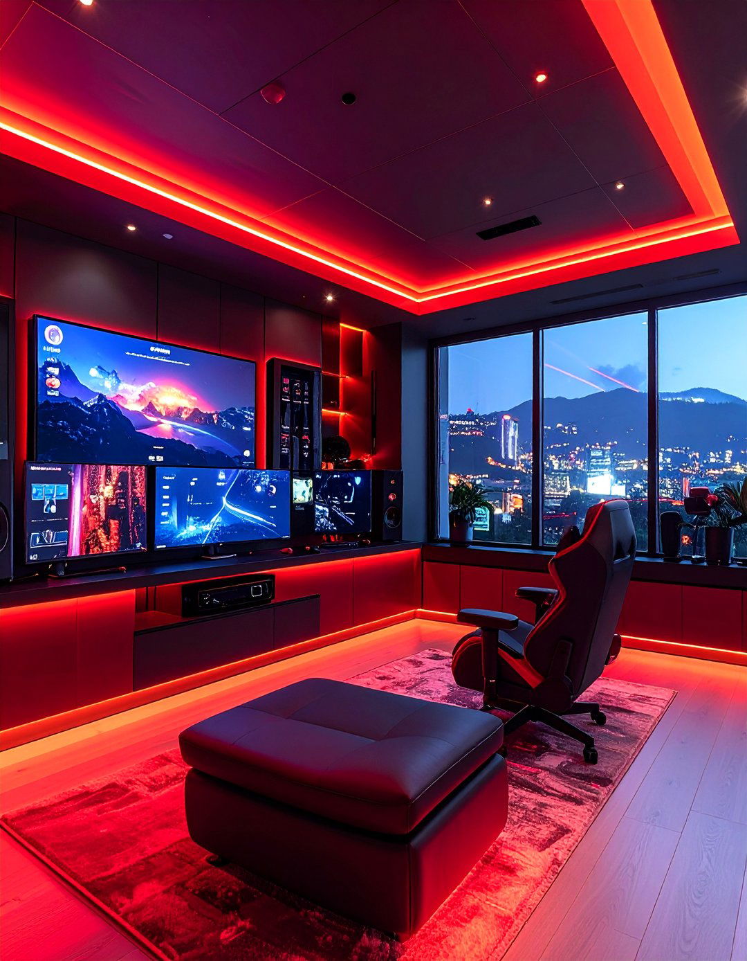 Smart Home Gaming Integration - 25 Red and Black Gaming Setup Ideas