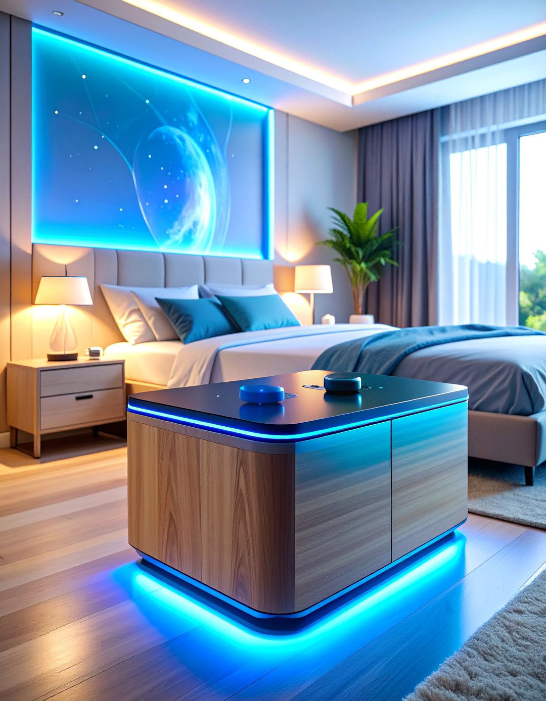 Smart Home Integrated Nightstand - 25 Nightstand Ideas