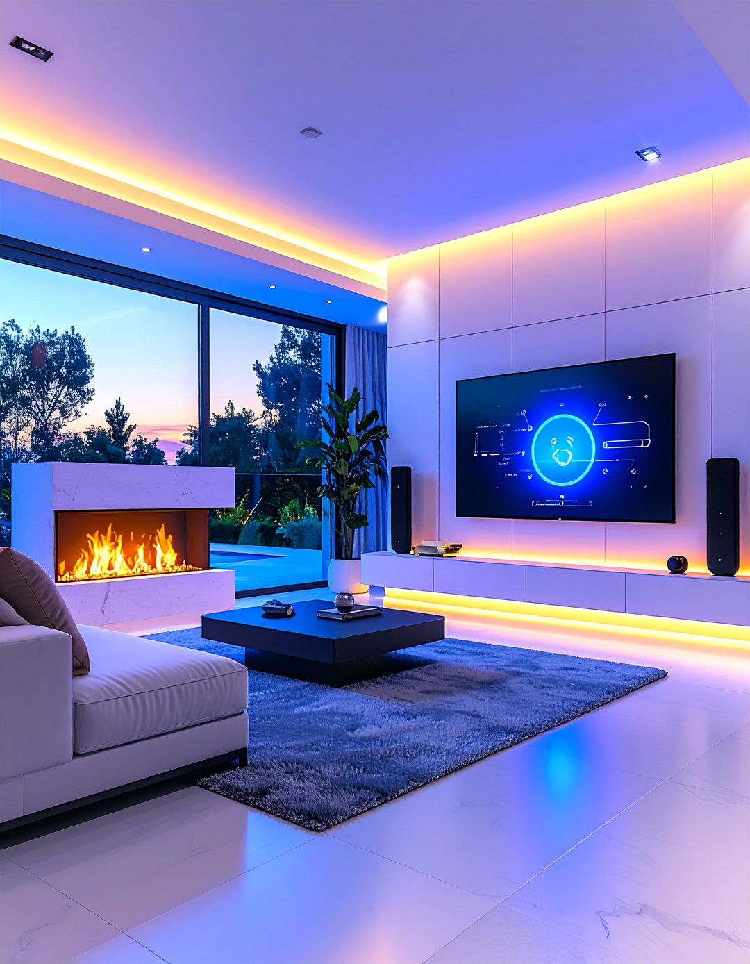 Smart Home Integration with Voice Control - 25 Tv Over Fireplace Ideas
