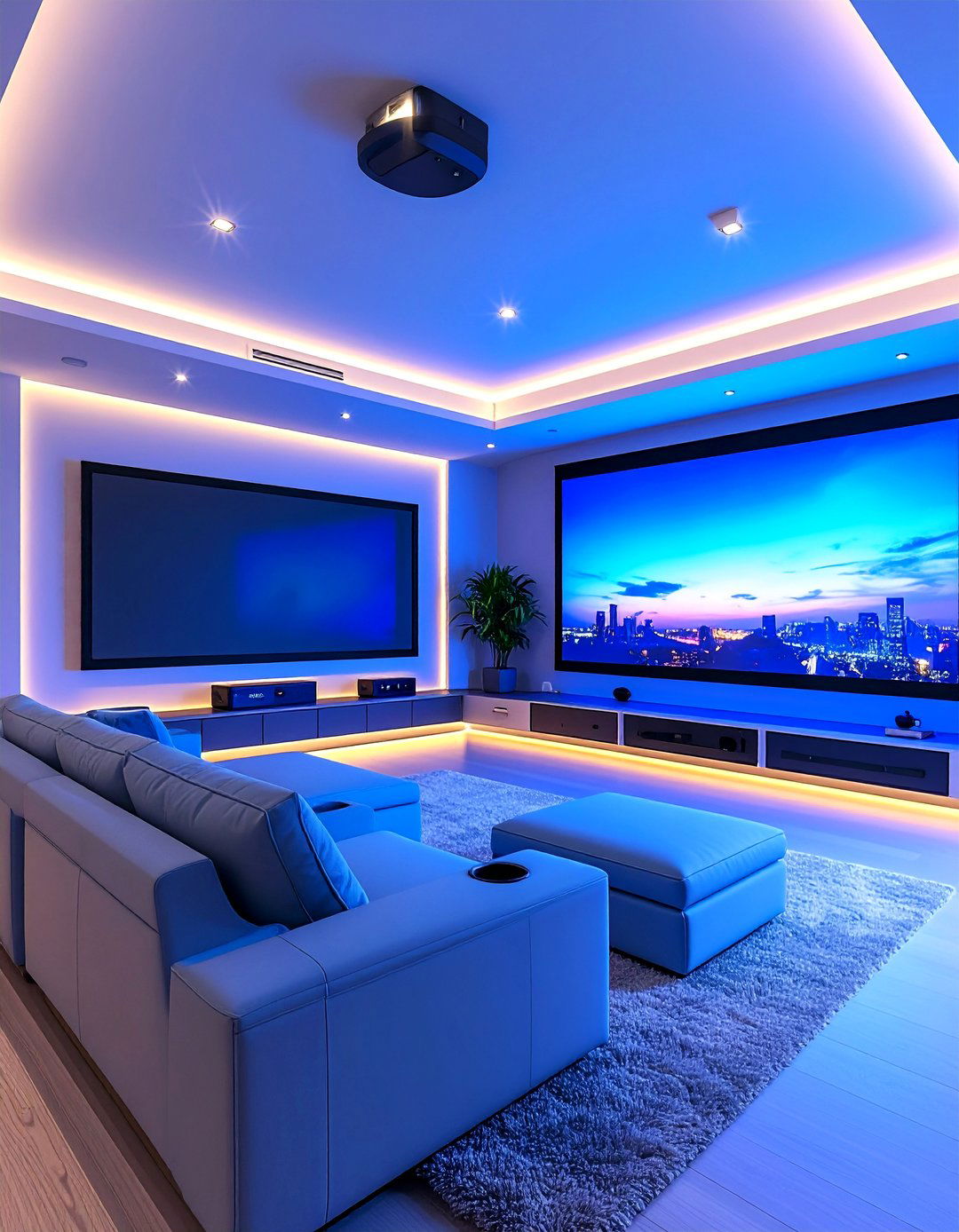 Smart Home Theater with Automated Features - 25 Small Media Room Ideas