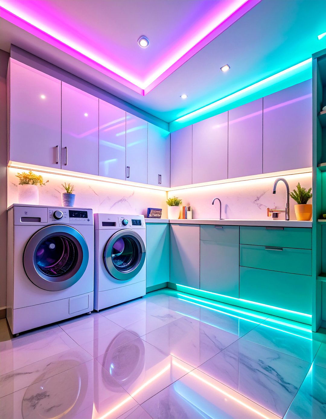 Smart Integration Laundry Room Countertops - 25 Laundry Room Countertop Ideas