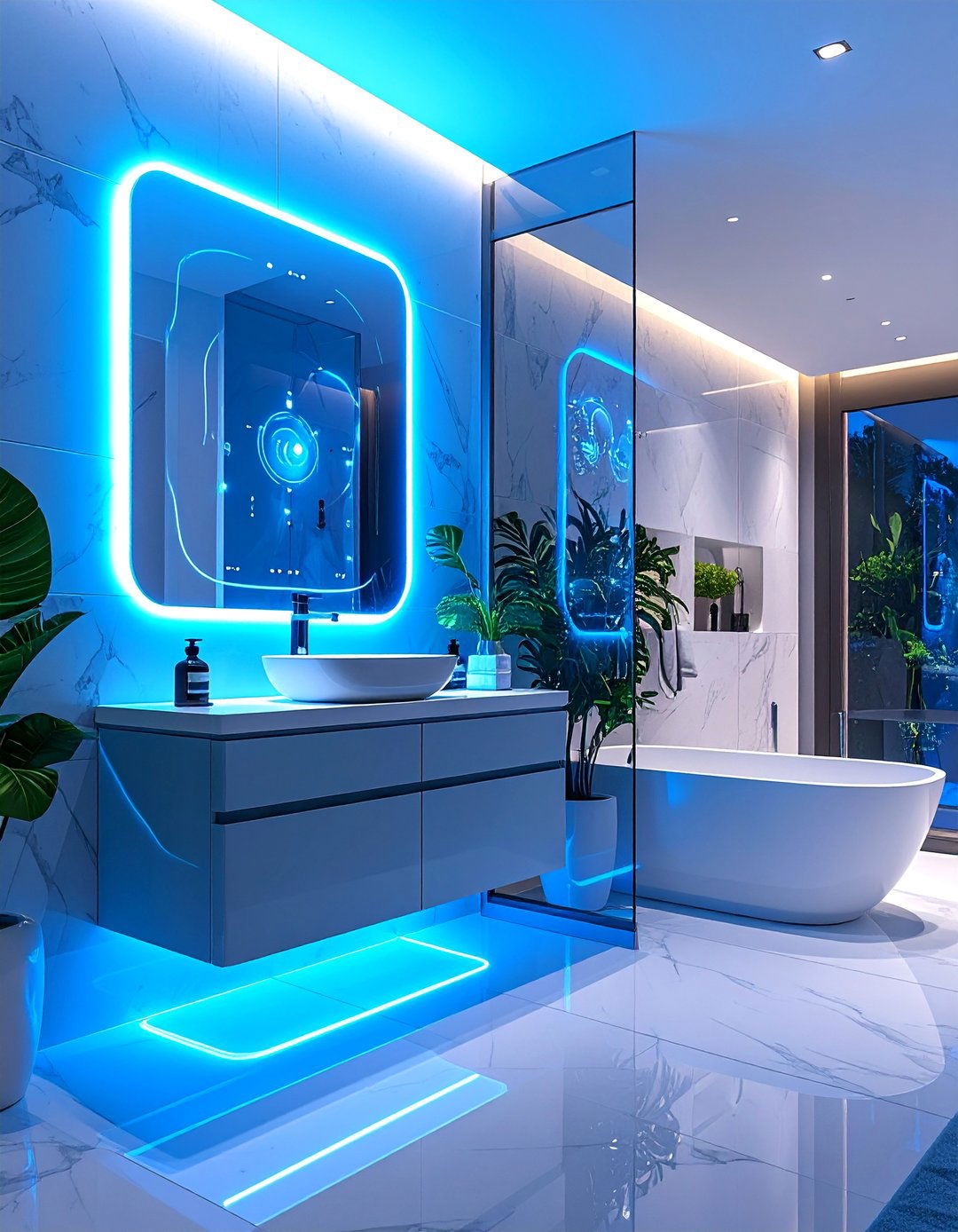 Smart Mirror with Charging Base and Digital Integration - 25 charging station ideas