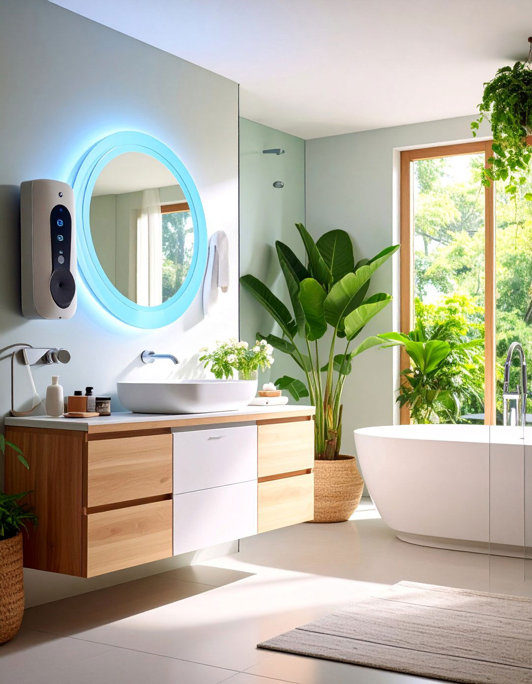 Smart Mirror with Voice Control Technology - 25 Bathroom Mirror Ideas