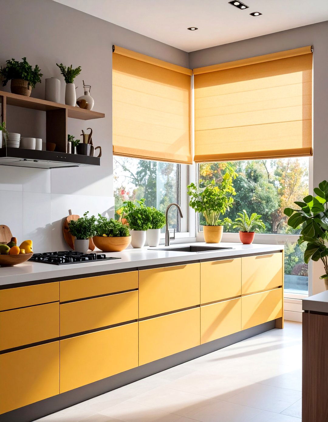 Smart Motorized Kitchen Shades - 25 Kitchen Curtain Ideas