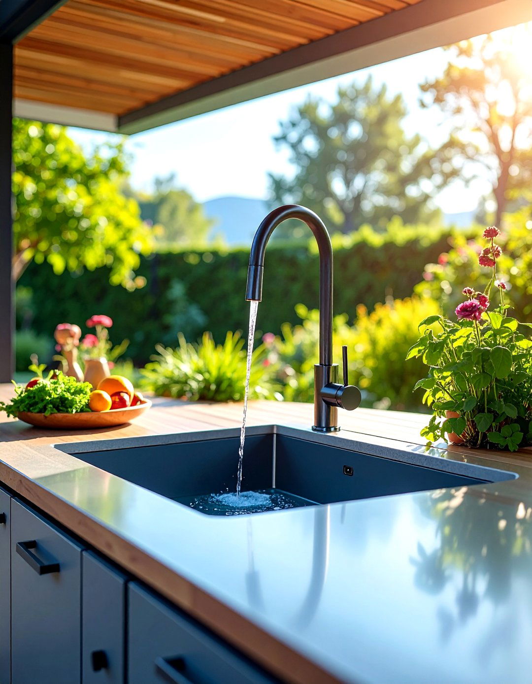Smart Outdoor Sink with IoT Connectivity and Sensors - 25 outdoor sink ideas