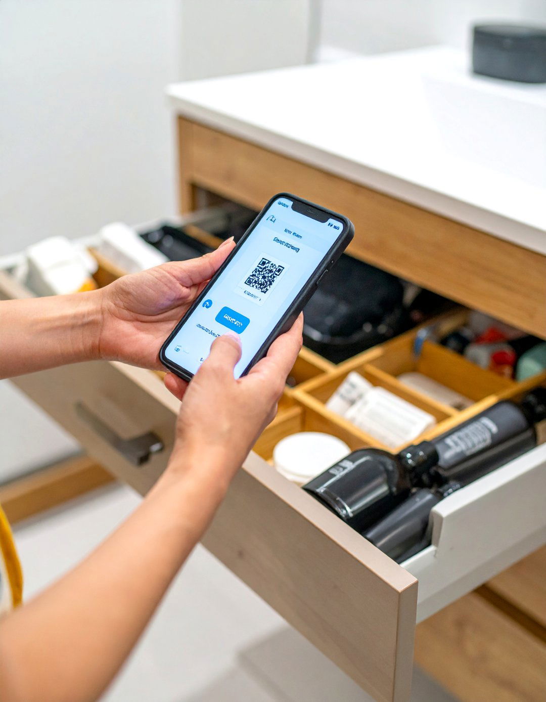 Smart Phone App Integration System - 25 Bathroom Drawer Organization Ideas