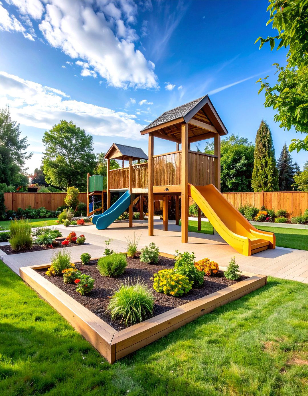 Smart Playground Landscape with Safe AI Monitoring - 25 AI Landscape Design Ideas