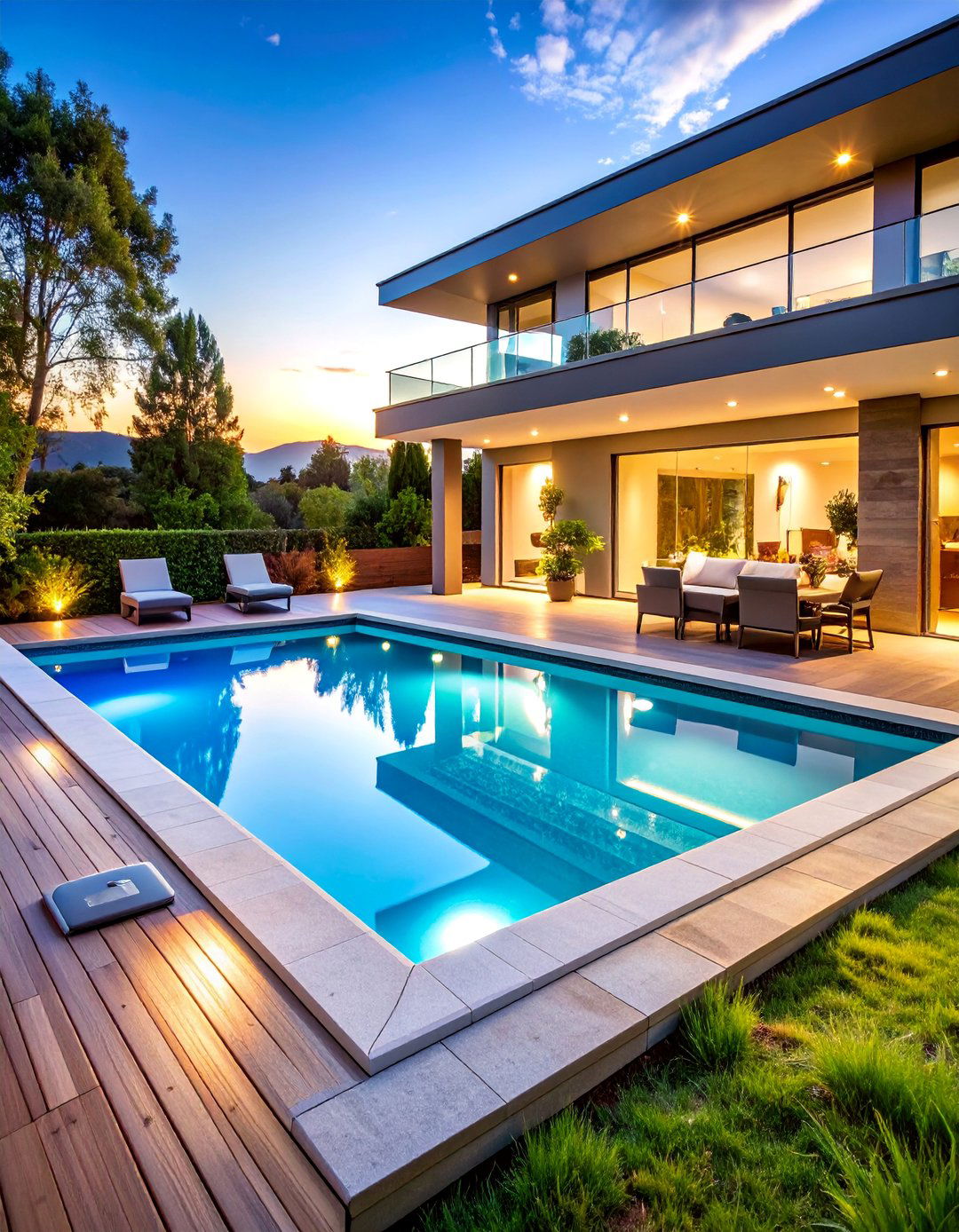 Smart Pool with Automated Spa Controls - 25 Rectangle Pool With Hot Tub