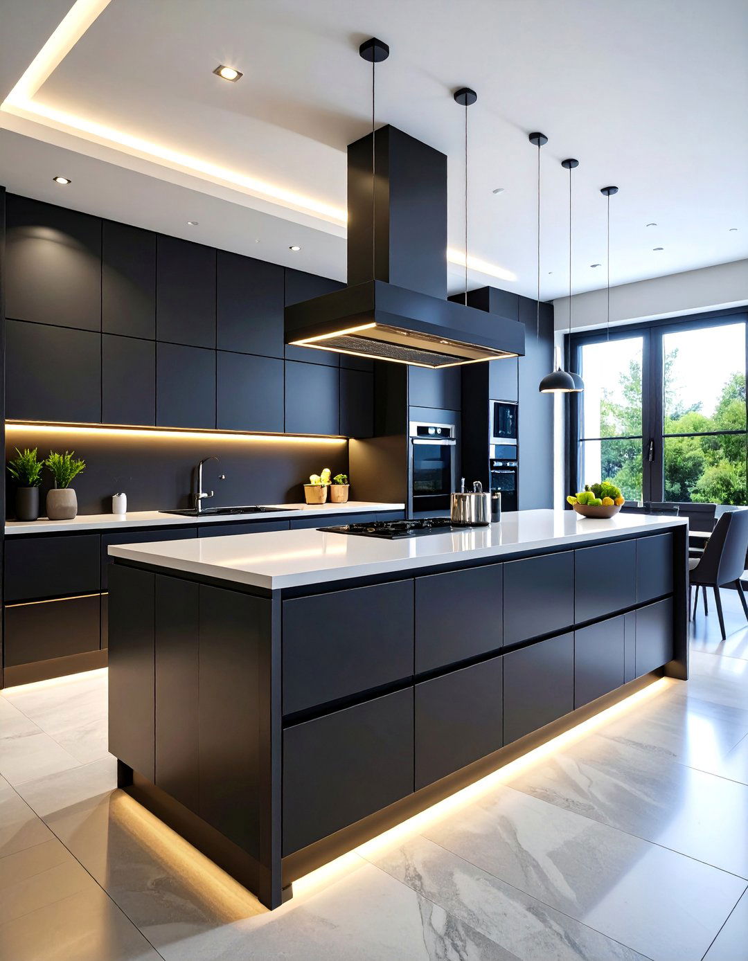 Smart Tech Integrated Black Kitchen Cabinets With White Countertops - 25 Black Kitchen Cabinets With White Countertops