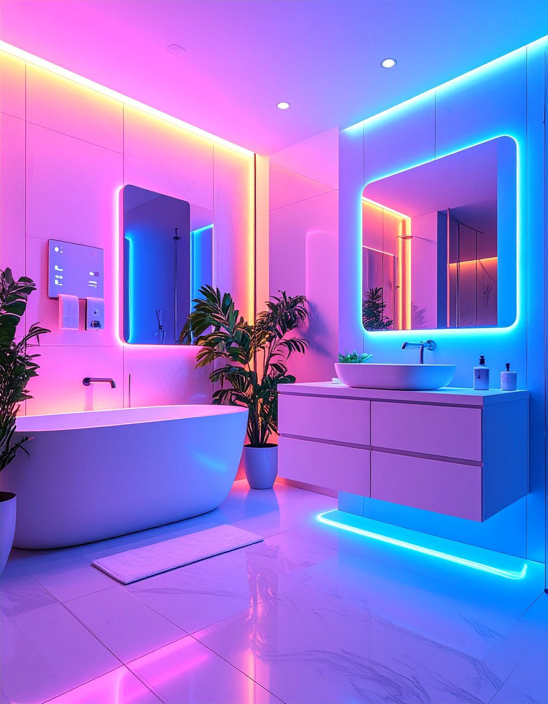 Smart Technology Bathroom with Voice Controls - 25 Bathroom Remodel Ideas