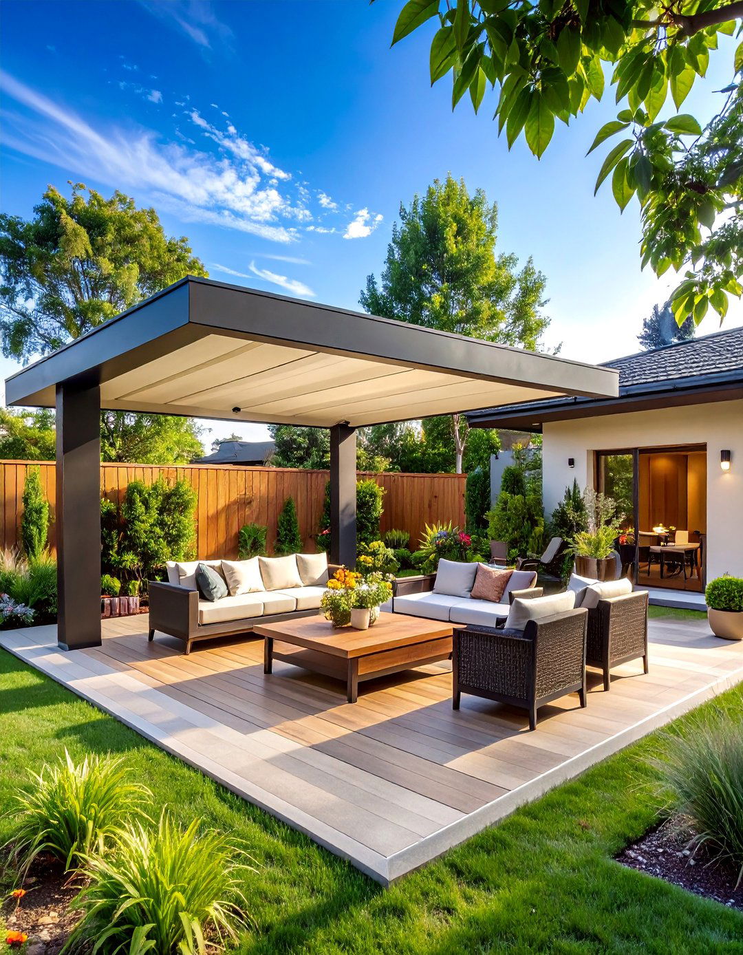 Smart Technology Integrated Patio - 25 Backyard Patio Ideas