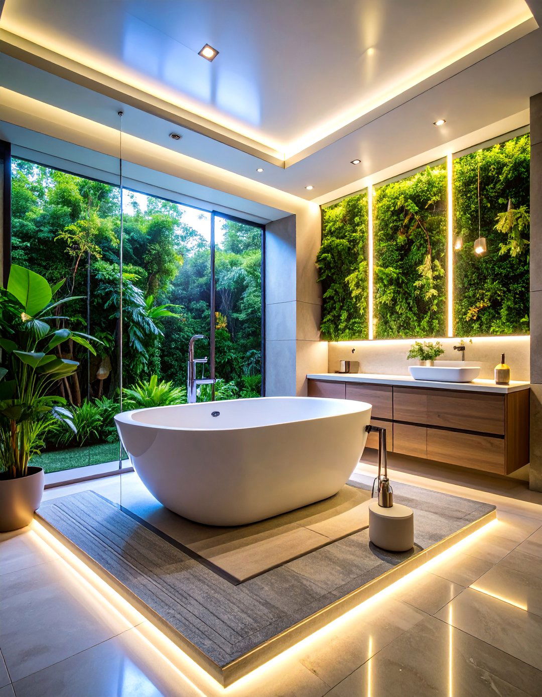 Smart Technology Integrated Surround - 25 Bathtub Surround Ideas