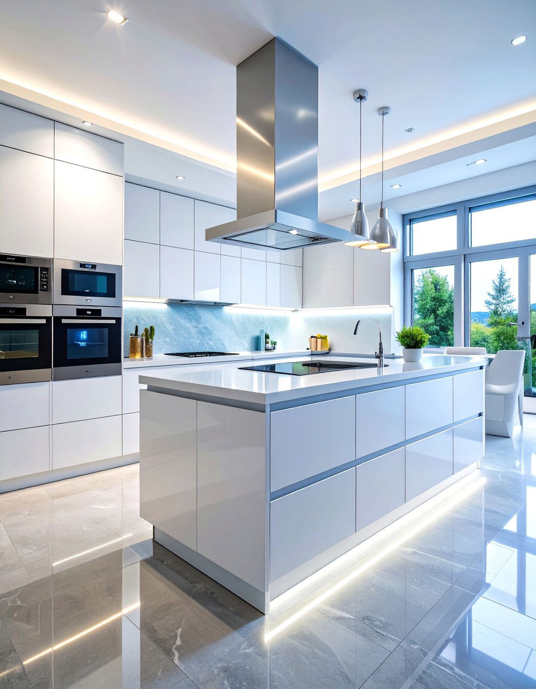 Smart Technology Kitchen with Grey Quartz Composite Floors - 25 Kitchens With Grey Floors