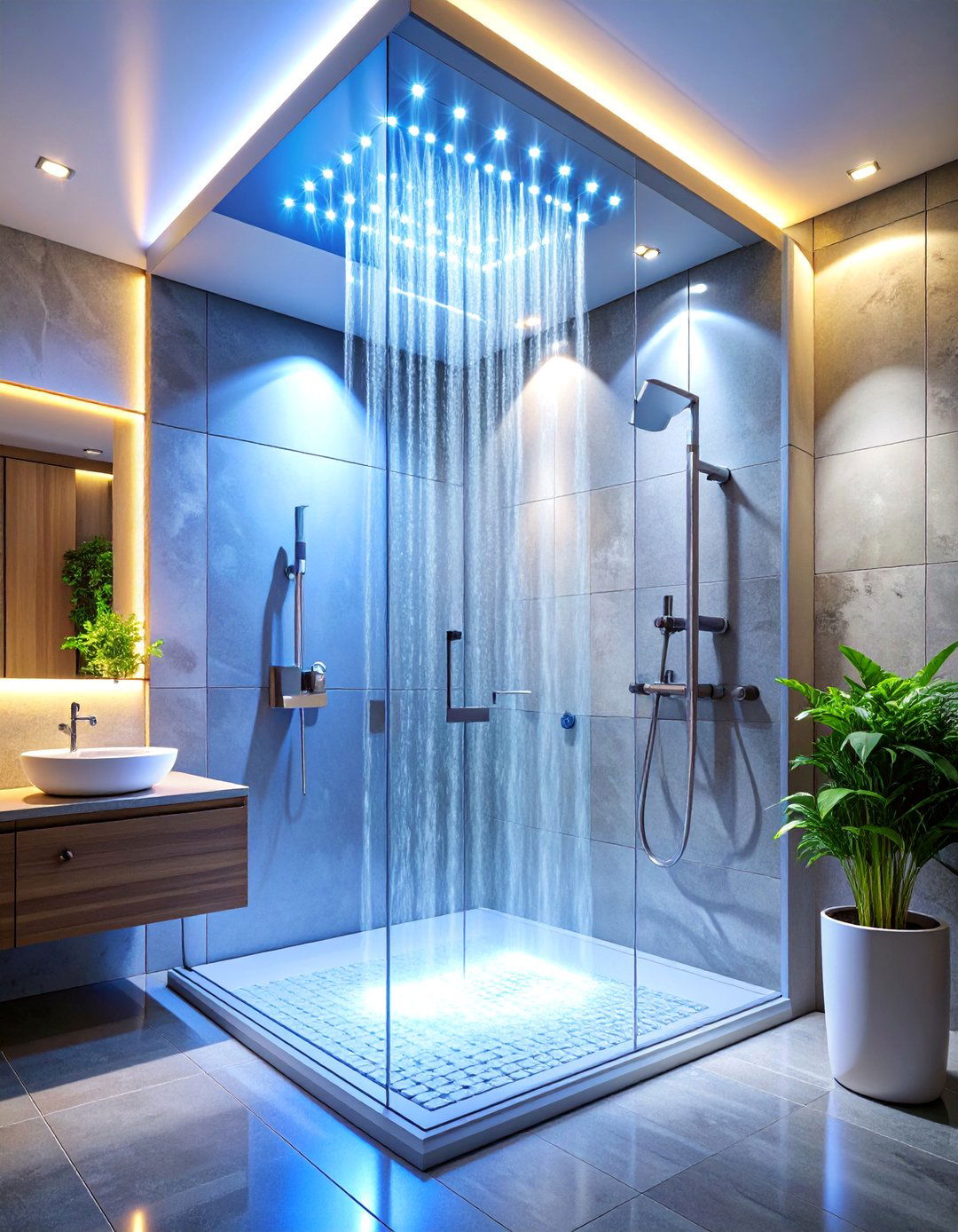 Smart Technology Shower with Voice Control - 25 Luxury Shower Ideas
