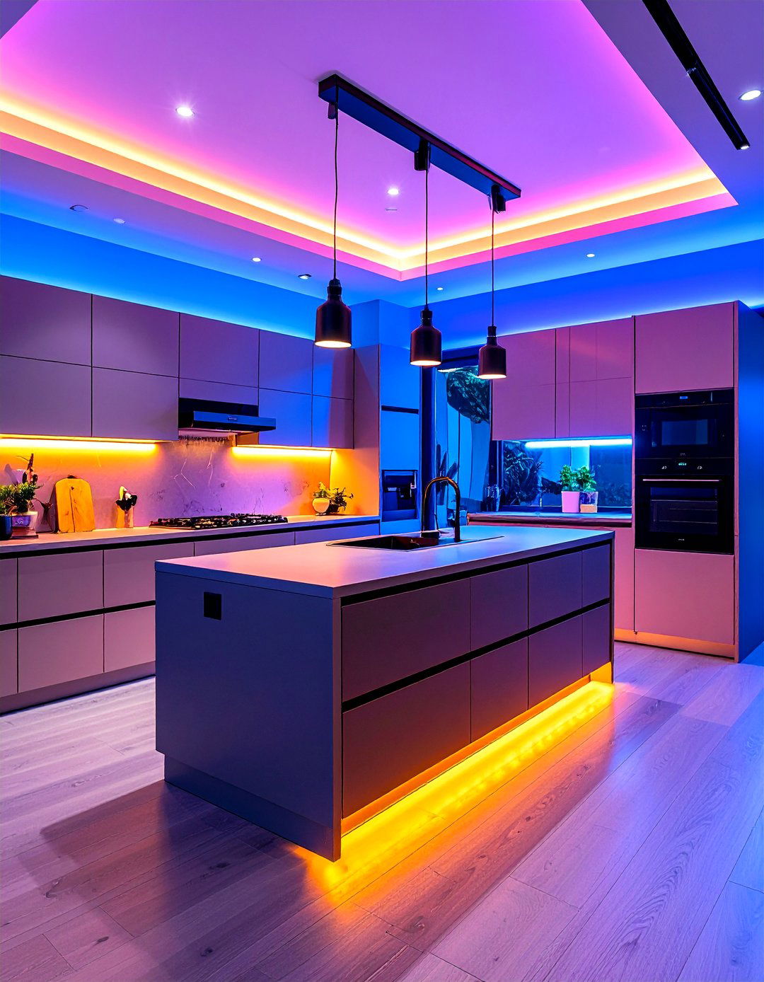 Smart Track Lighting with Color Tunable LEDs - 25 Kitchen Track Lighting Ideas