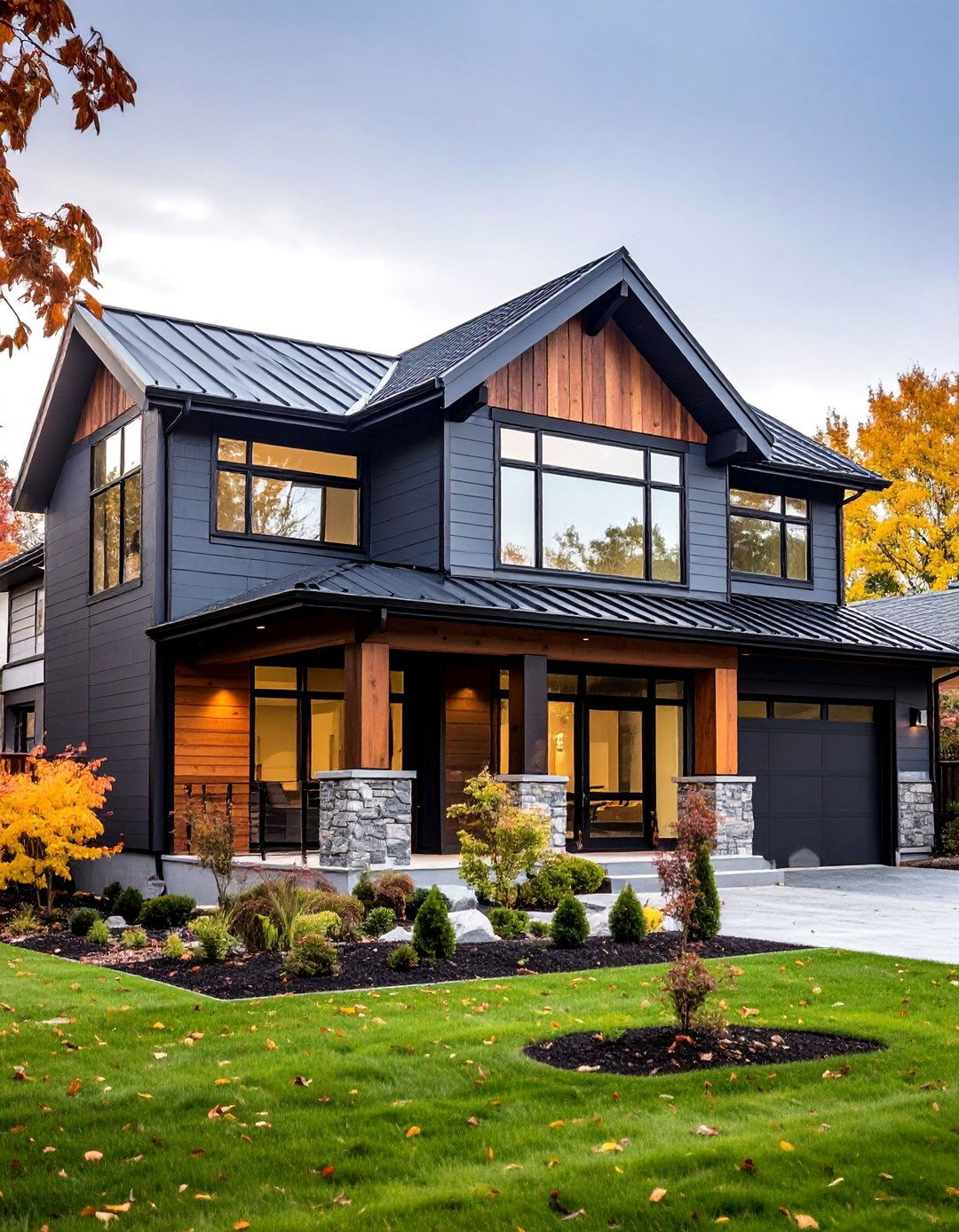 Smoky Brown Gray Contemporary - 25 Brown Exterior House Colors