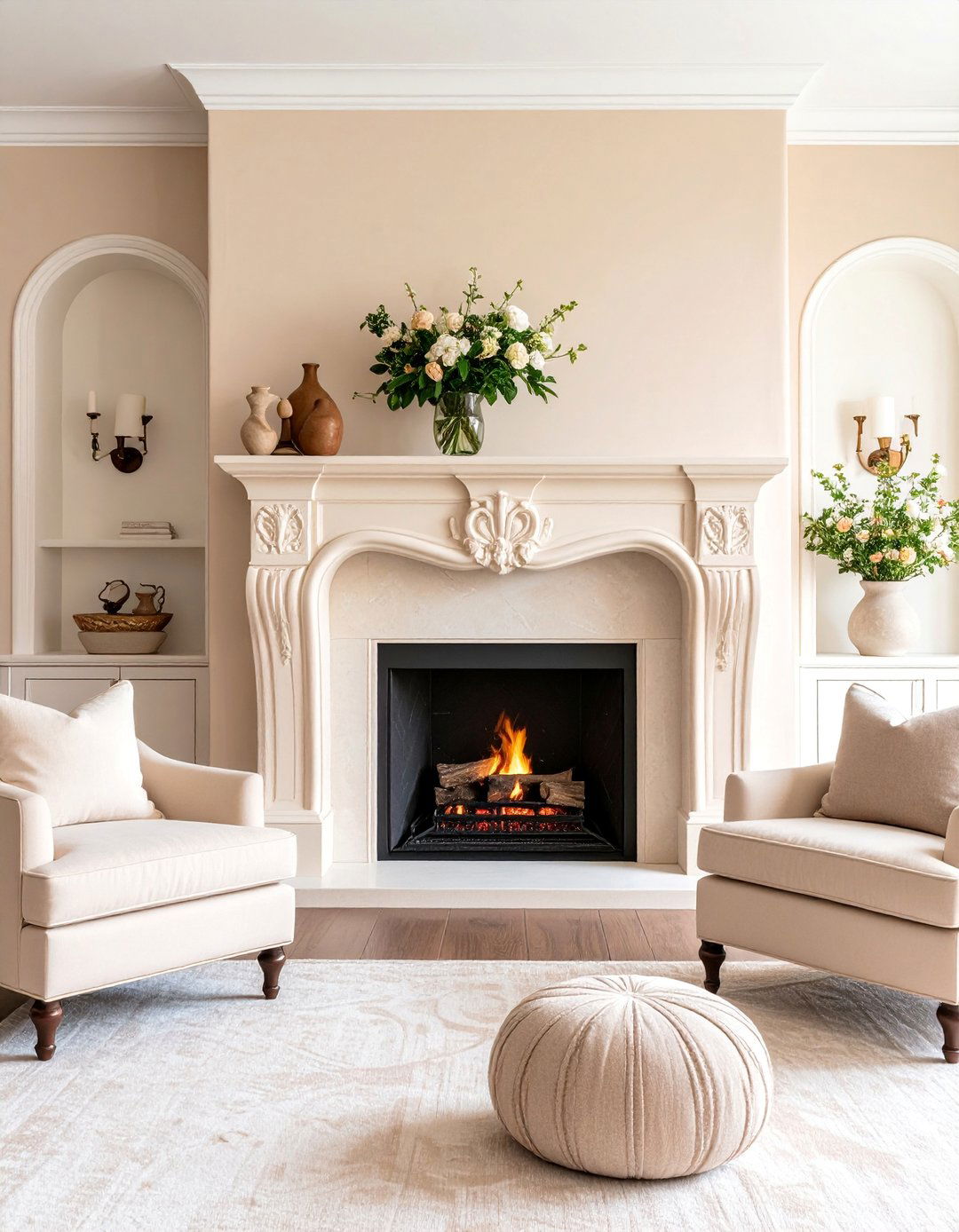Smooth Santa Barbara Stucco Fireplace - 25 Stucco Fireplace Ideas