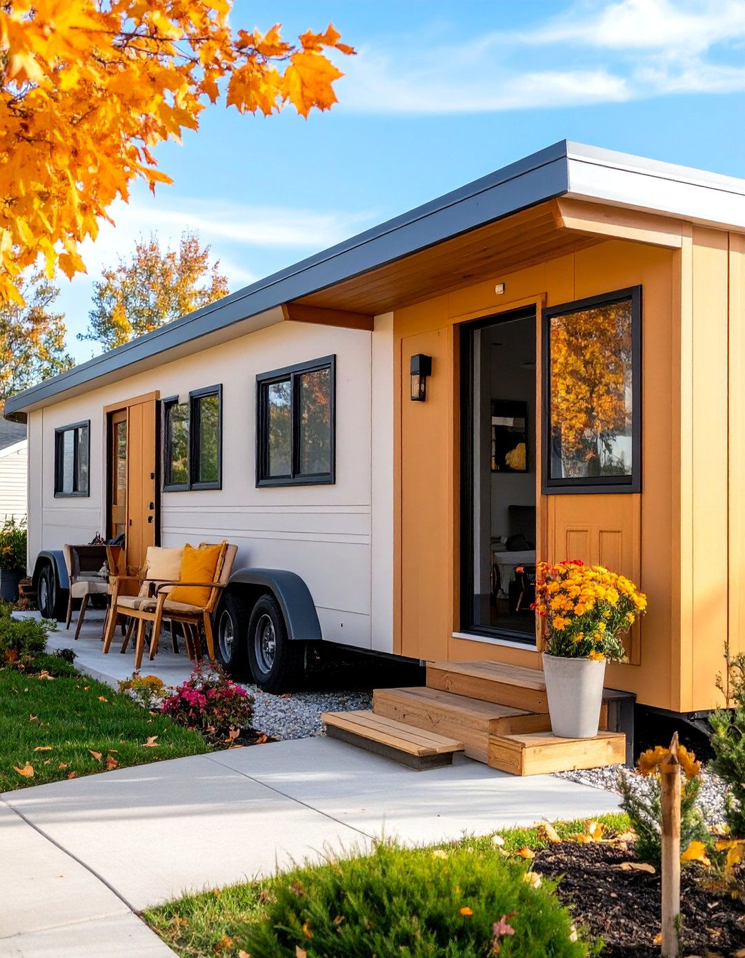 Smooth Stucco Style Fiber Cement Panels - 25 Mobile Home Siding Design Ideas