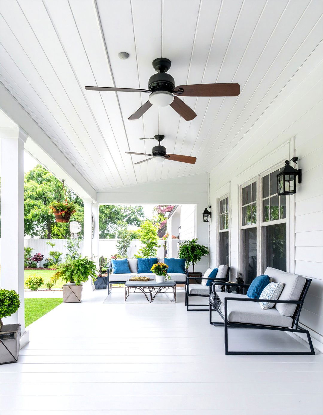 Smooth White Vinyl Panel Ceiling - 25 Vinyl Porch Ceiling Ideas