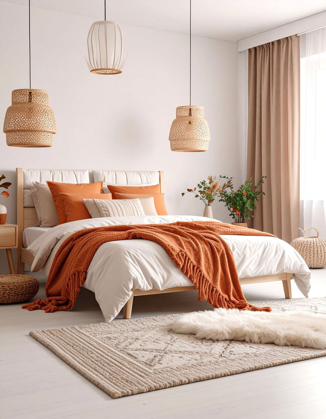 Soft Apricot Scandinavian Hygge Style - 25 Orange Bedroom Ideas