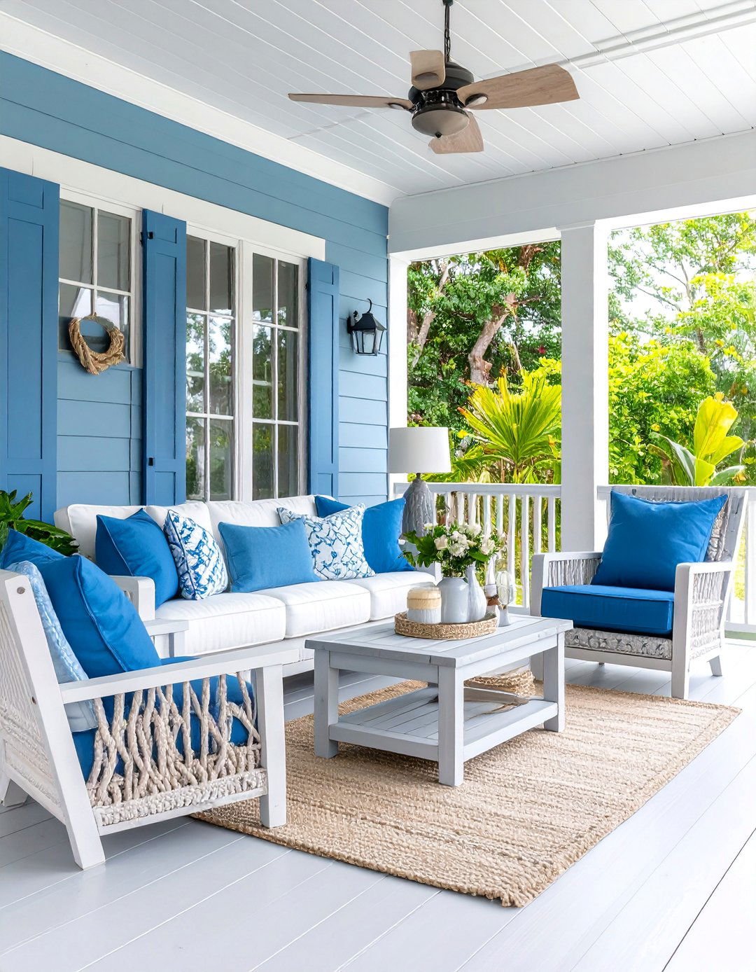 Soft Blue Gray Porch with Coastal Serenity - 25 Porch Paint Colors