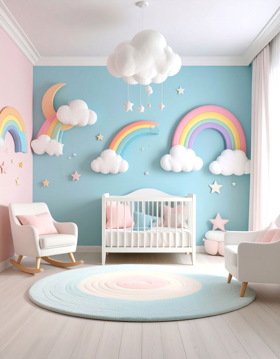 Soft Celestial Clouds and Rainbows - 25 Space-themed Nursery Ideas
