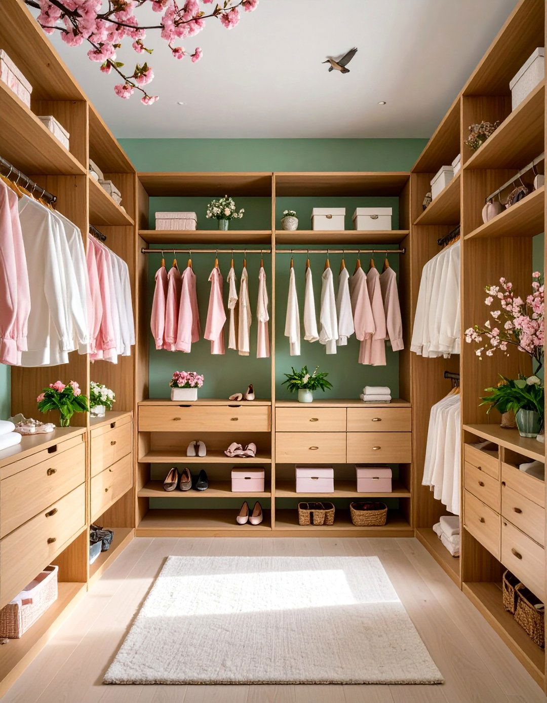 Soft Chinoiserie Blossom Retreat - 25 Closet Wallpaper Ideas