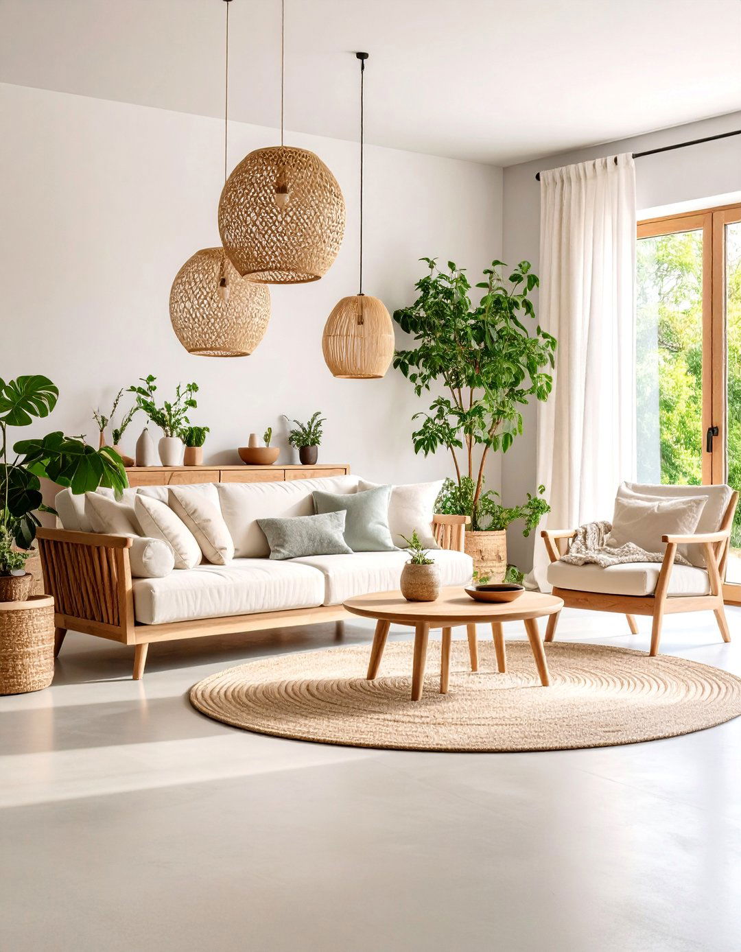 Soft Cream Scandinavian Hygge Floor - 25 Indoor Concrete Floor Paint Ideas