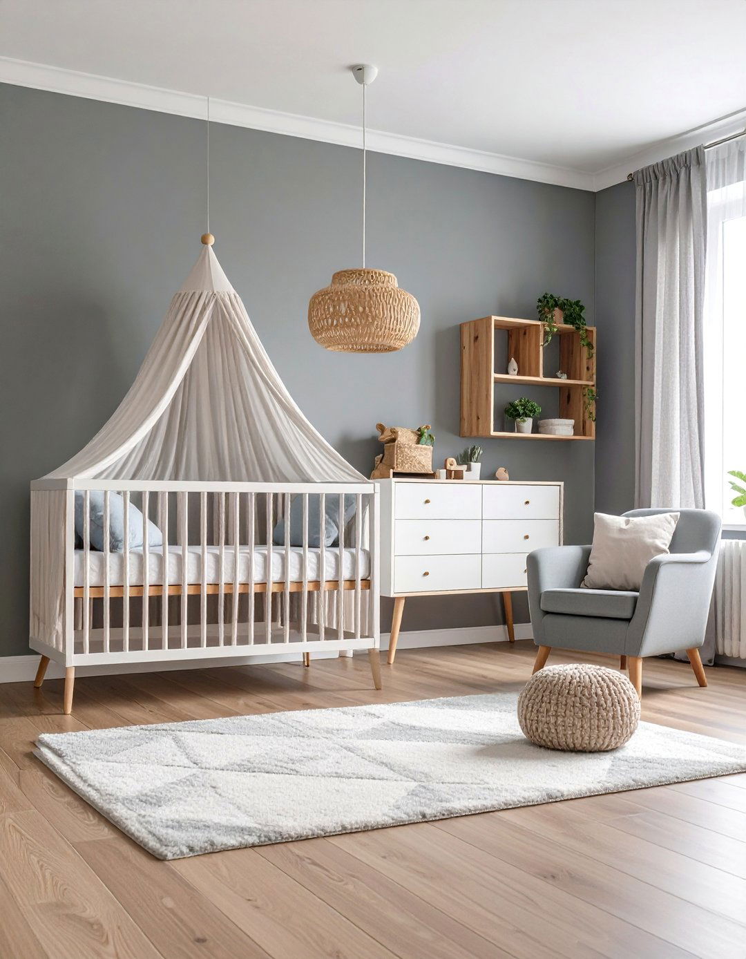Soft Gray Scandinavian Simplicity - 25 Nursery Color Ideas