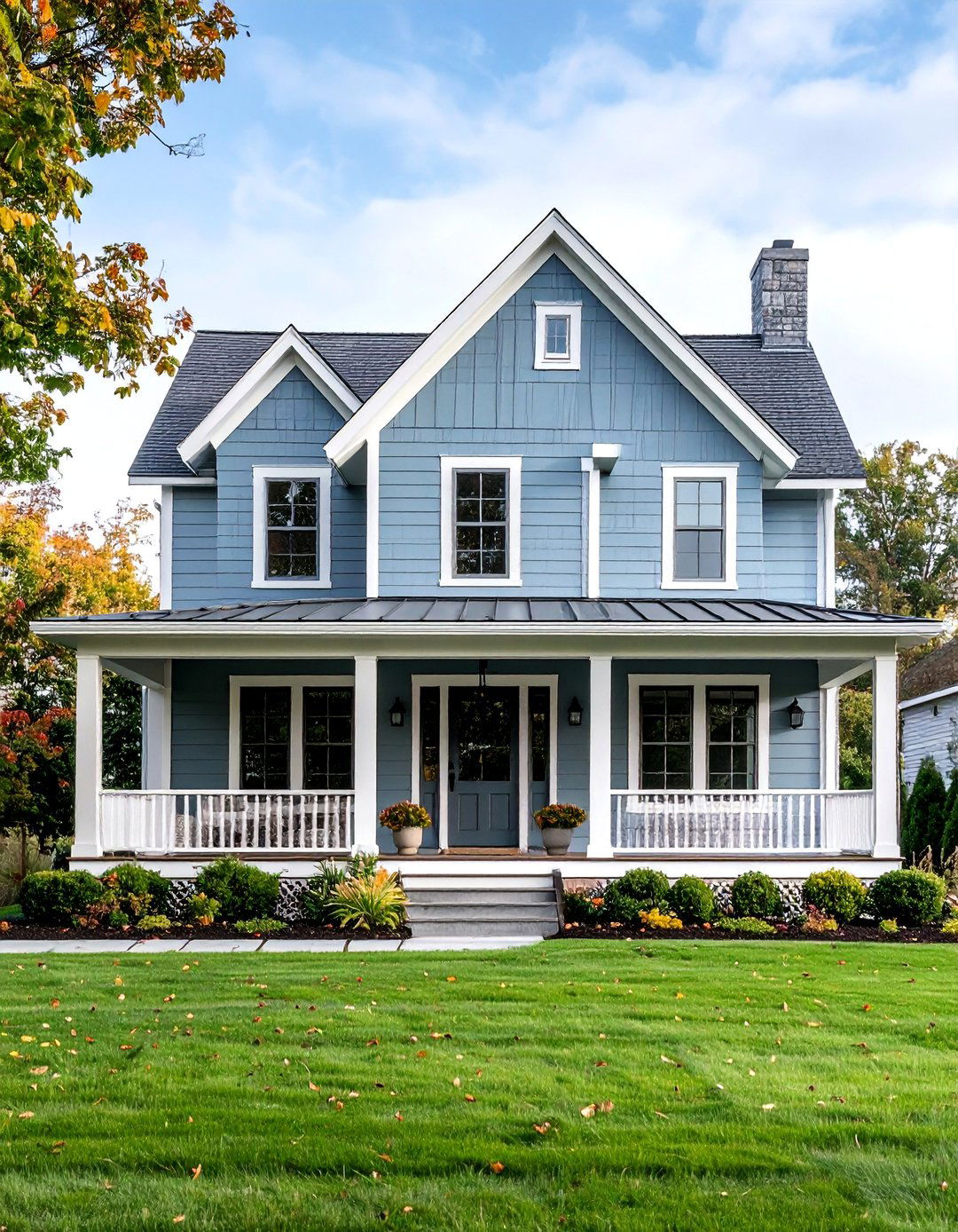 Soft Gray and White Board and Batten - 25 Two-tone Siding Designs