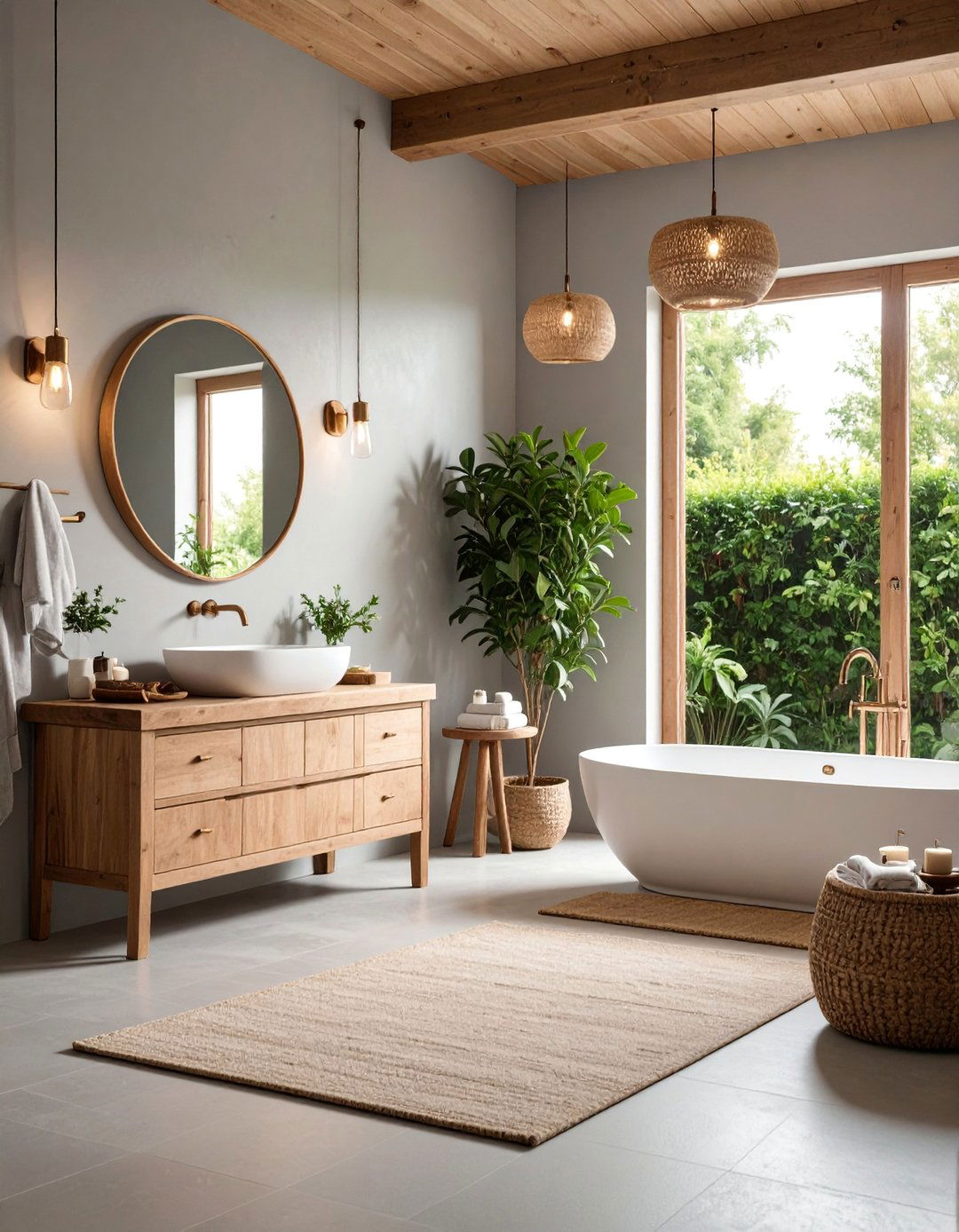 Soft Gray with Natural Textures - 25 Cottage Bathroom Ideas