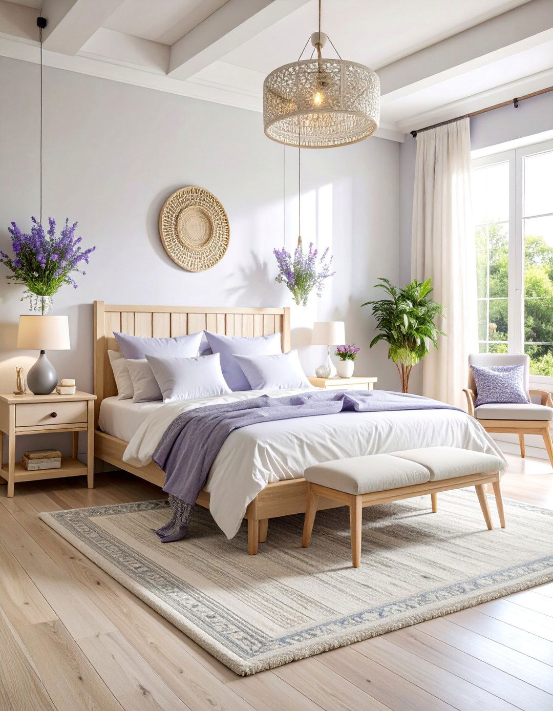 Soft Lavender Bedroom with Feminine Touches - 25 Bedroom Paint Colors