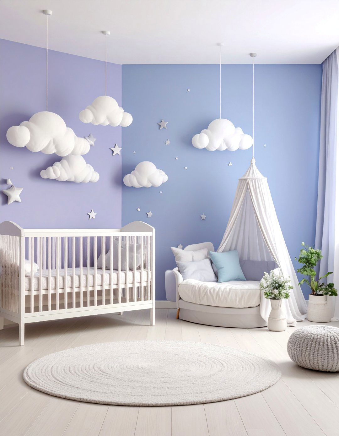 Soft Lavender Dream Clouds - 25 Nursery Color Ideas
