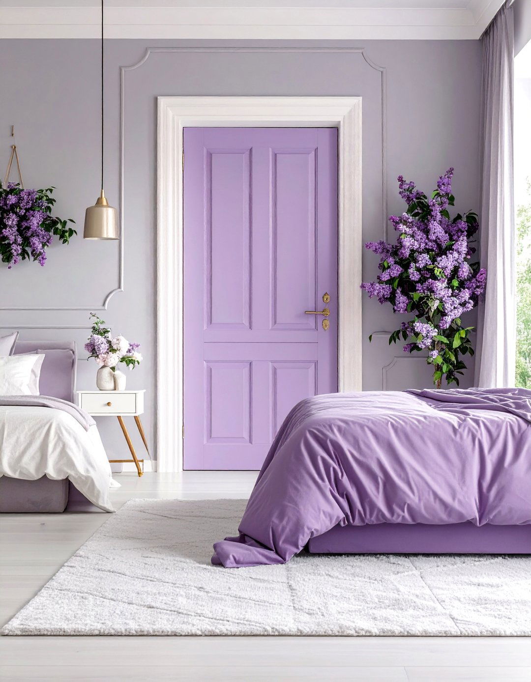 Soft Lavender Interior Door for Relaxing Spaces - 25 Interior Door Color Ideas