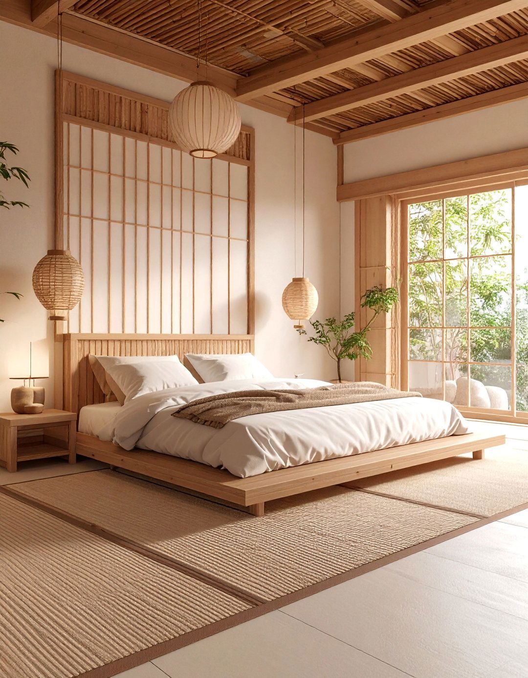 Soft Mushroom Limewash Bedroom with Japanese Zen Aesthetics - 25 Limewash Bedroom Ideas