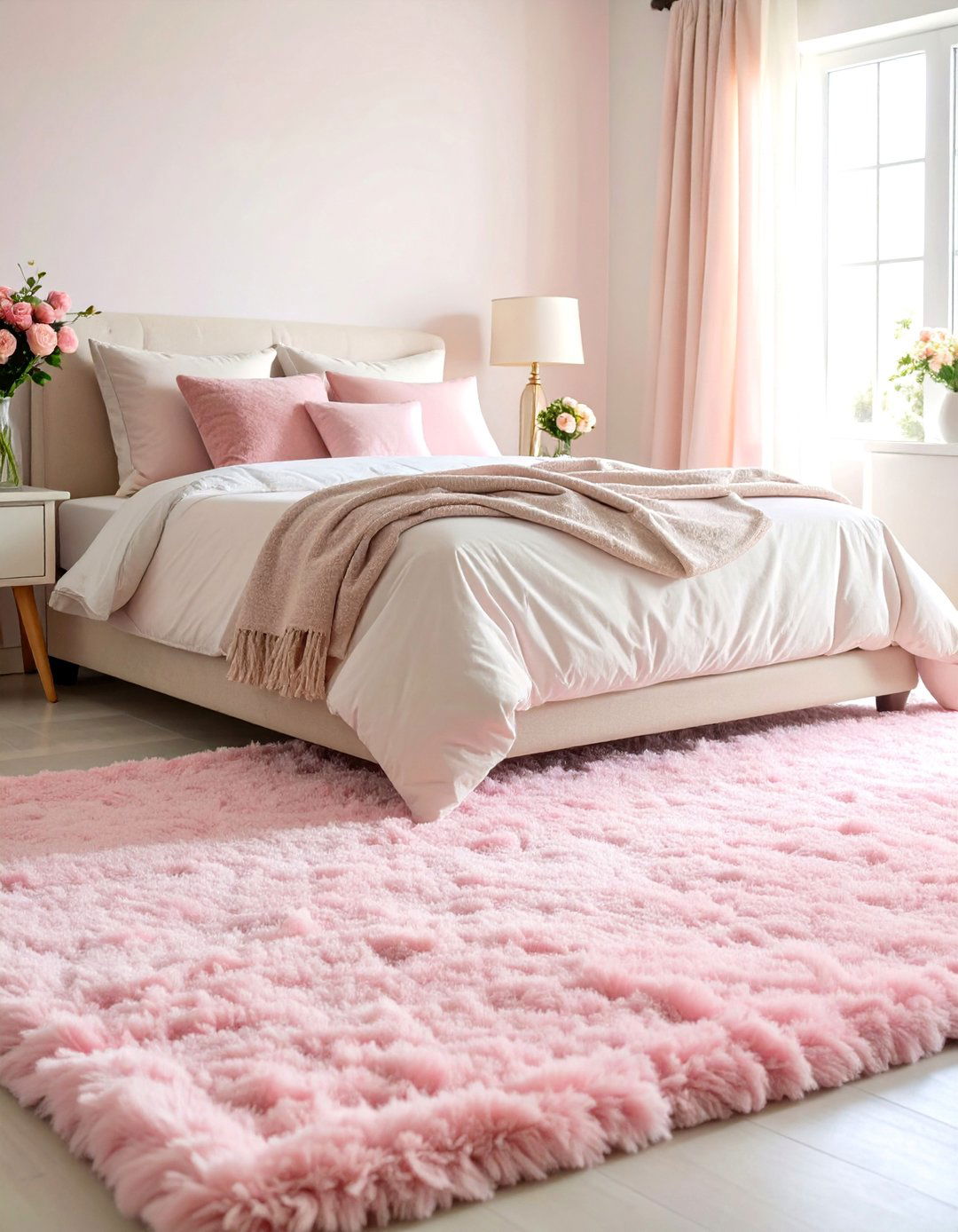 Soft Pastel Pink Bedroom Carpet - 25 Bedroom Carpet Ideas