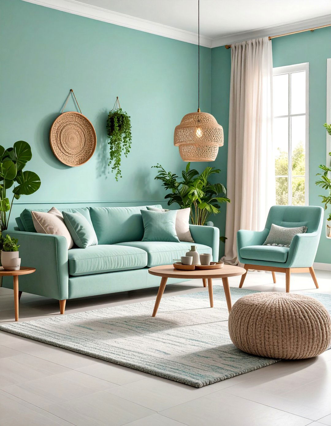 Soft Pastel Teal and Dove Grey - 25 Teal and Grey Living Room Ideas