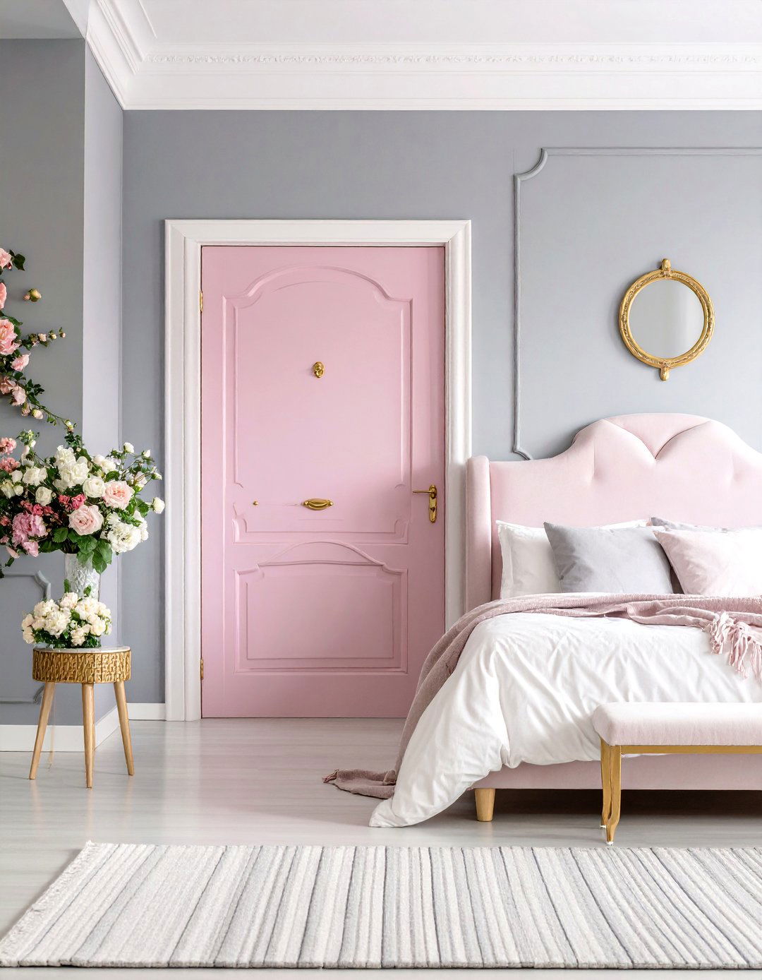 Soft Pink Interior Door with Romantic Femininity - 25 Interior Door Color Ideas