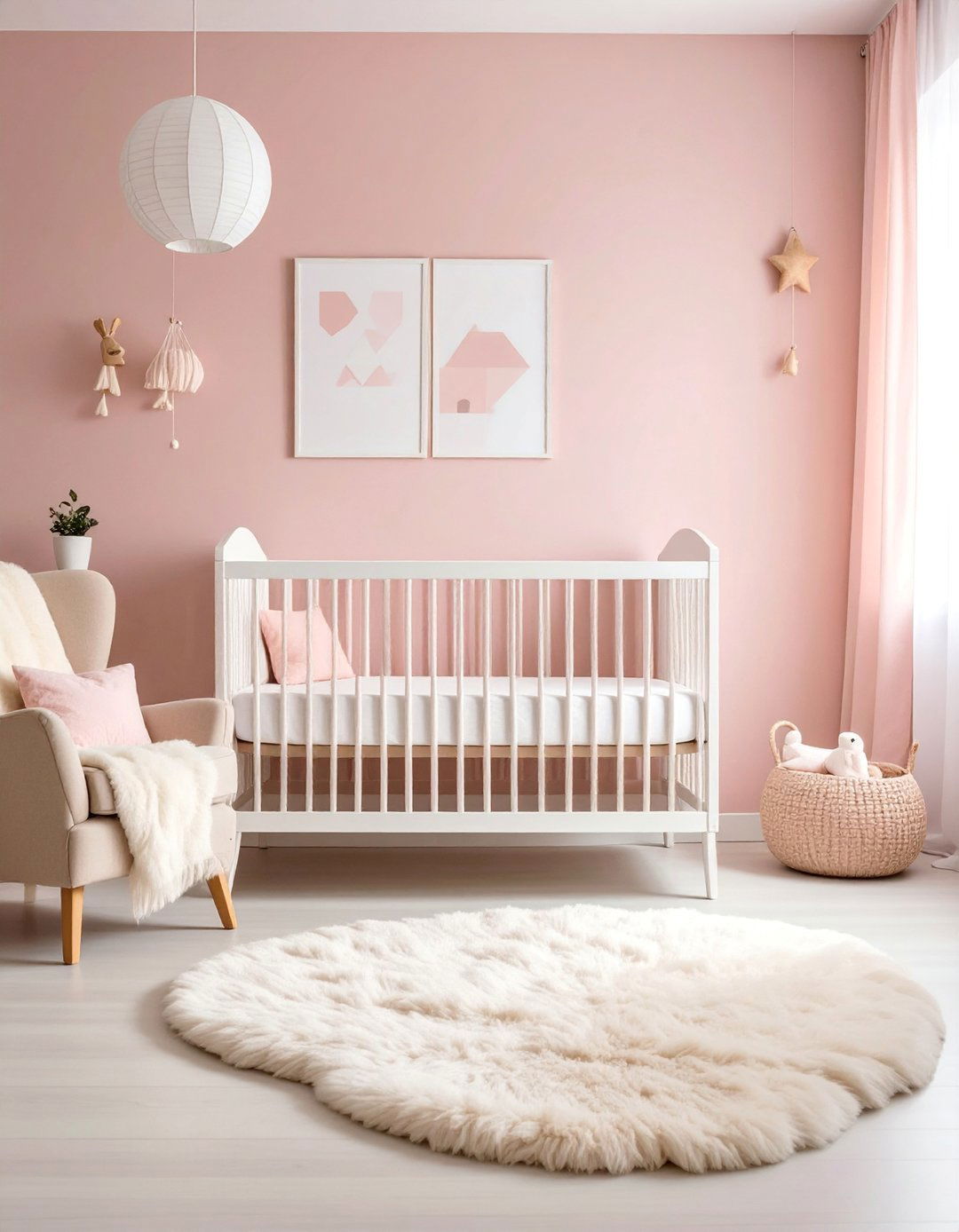 Soft Pink Scandinavian Minimalist Nursery - 25 Pink Nursery Ideas