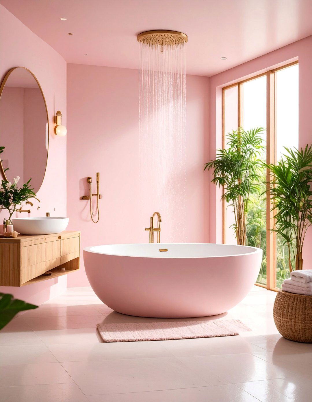 Soft Pink Spa Sanctuary - 25 Pink Bathroom Ideas