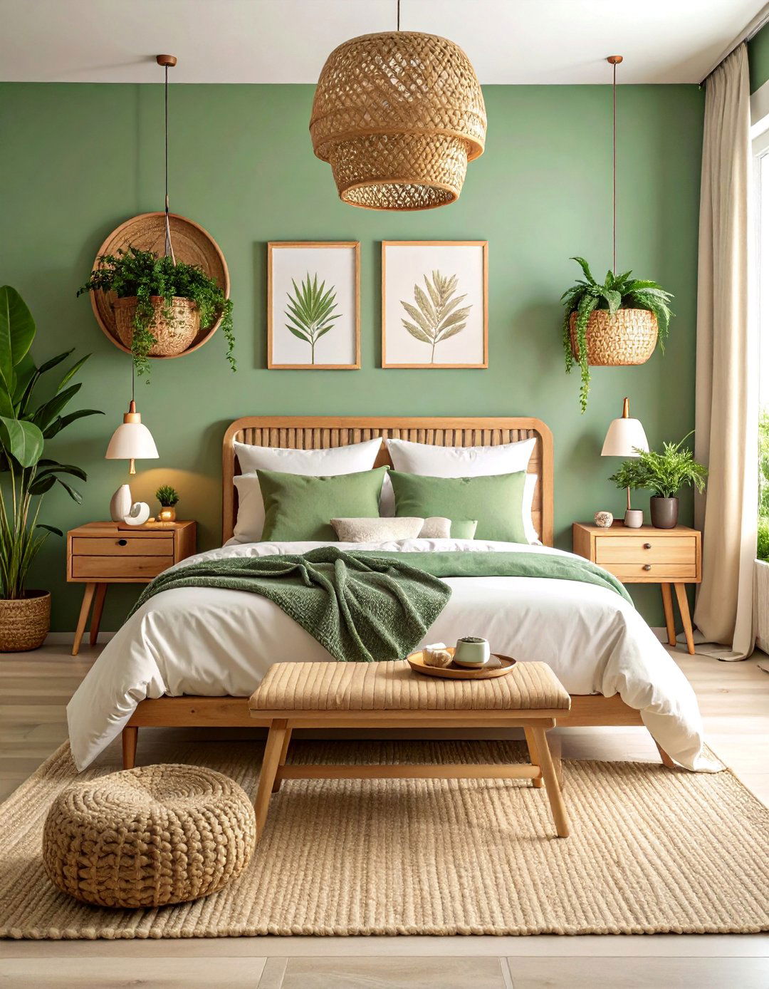 Soft Sage Green Guest Bedroom with Nature Inspired Tranquility - 25 Small Guest Bedroom Ideas