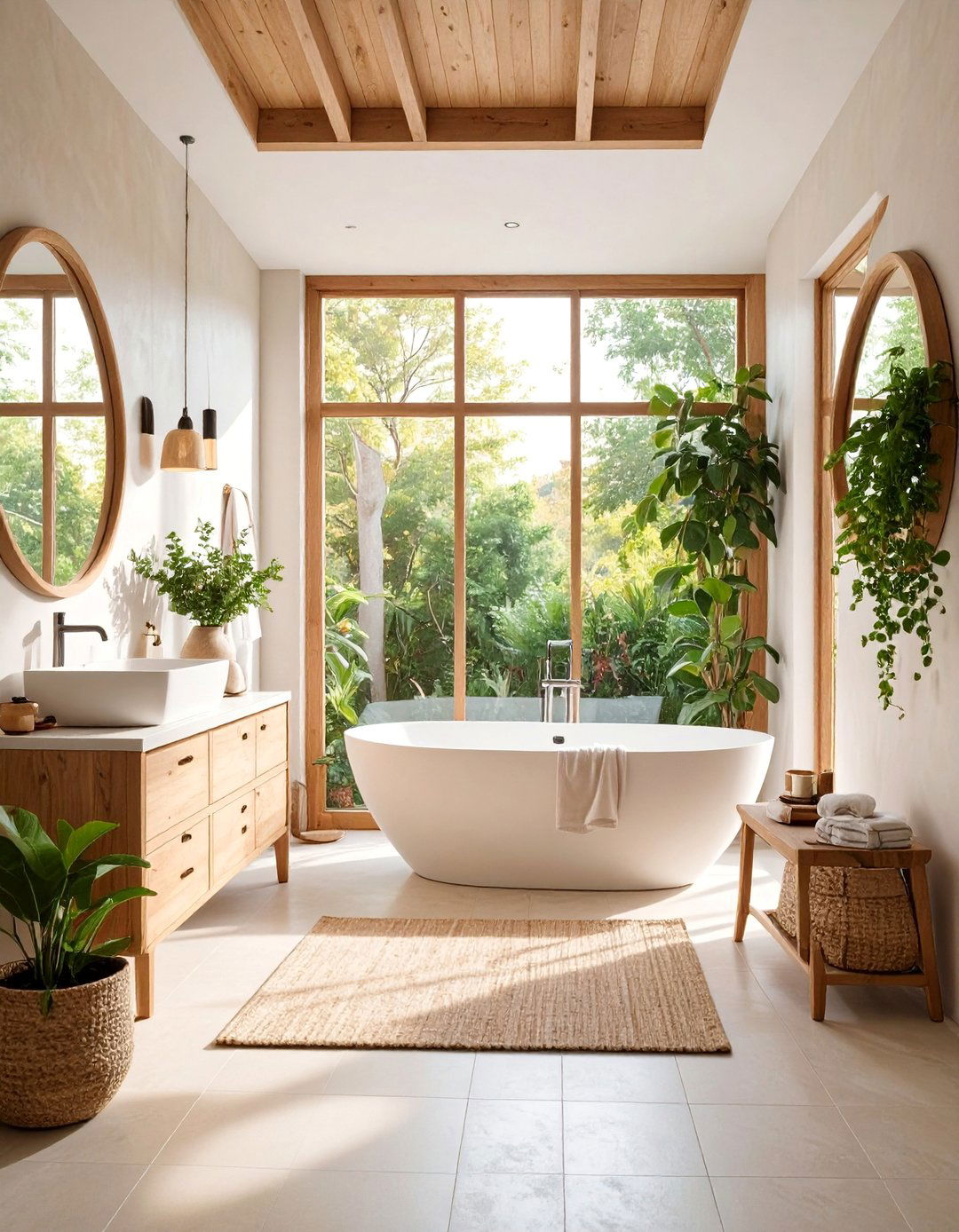 Soft Watercolor Bathroom with Dreamy Painted Effects - 25 Bathroom Wallpaper Ideas