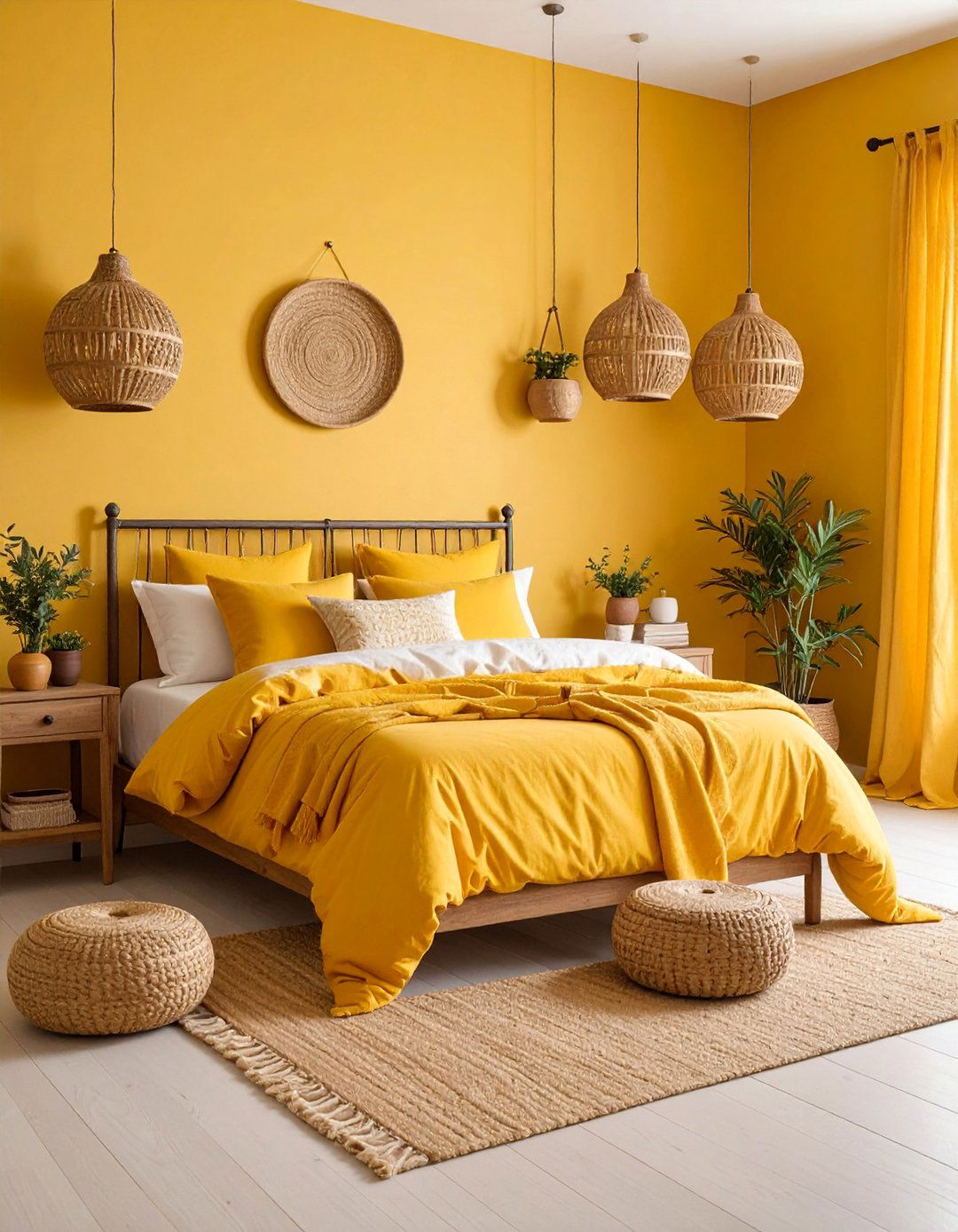 Soft Yellow Limewash Bedroom with Sunny Mediterranean Charm - 25 Limewash Bedroom Ideas