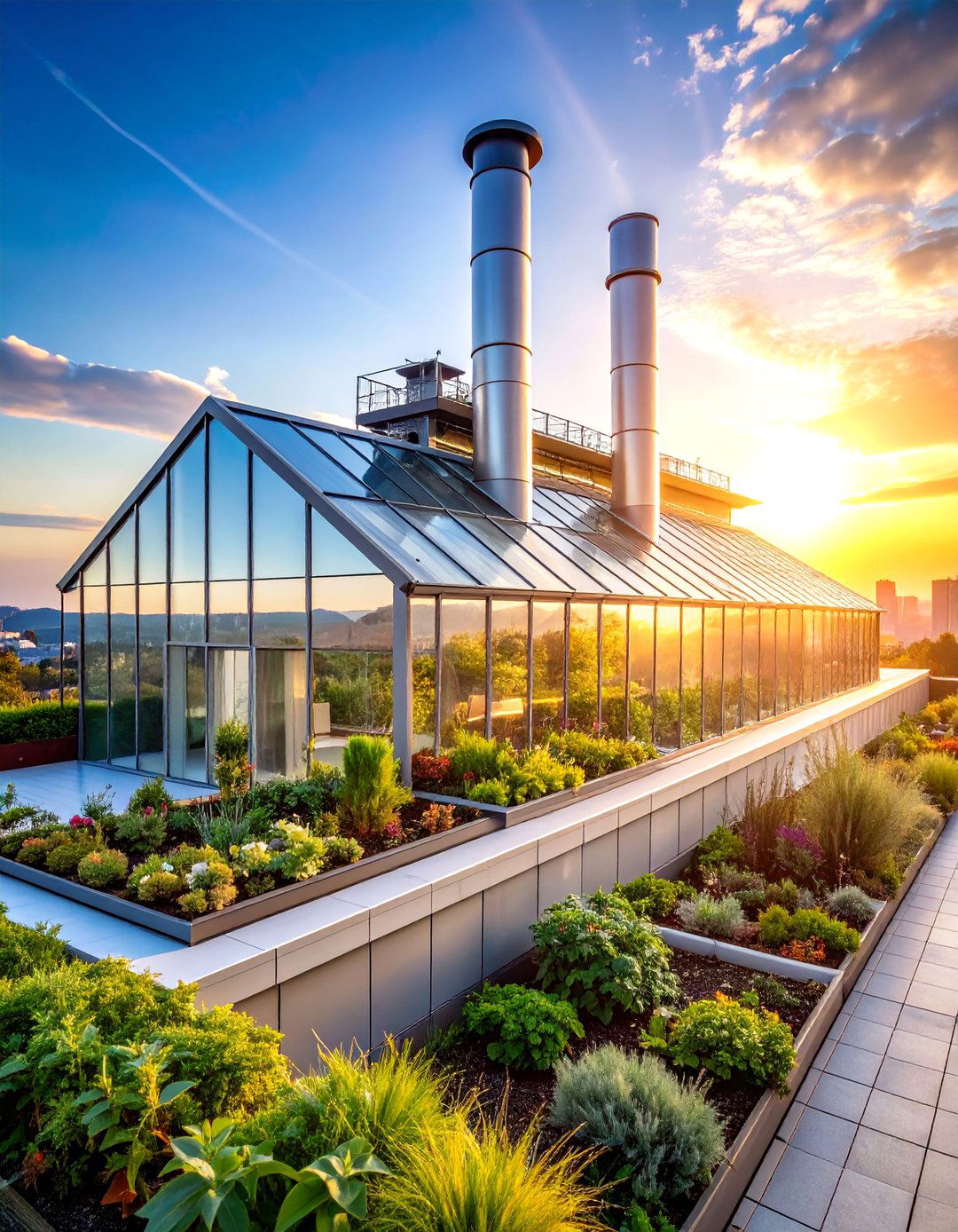 Solar Chimney Natural Ventilation Rooftop Greenhouse - 25 Rooftop Greenhouse Ideas