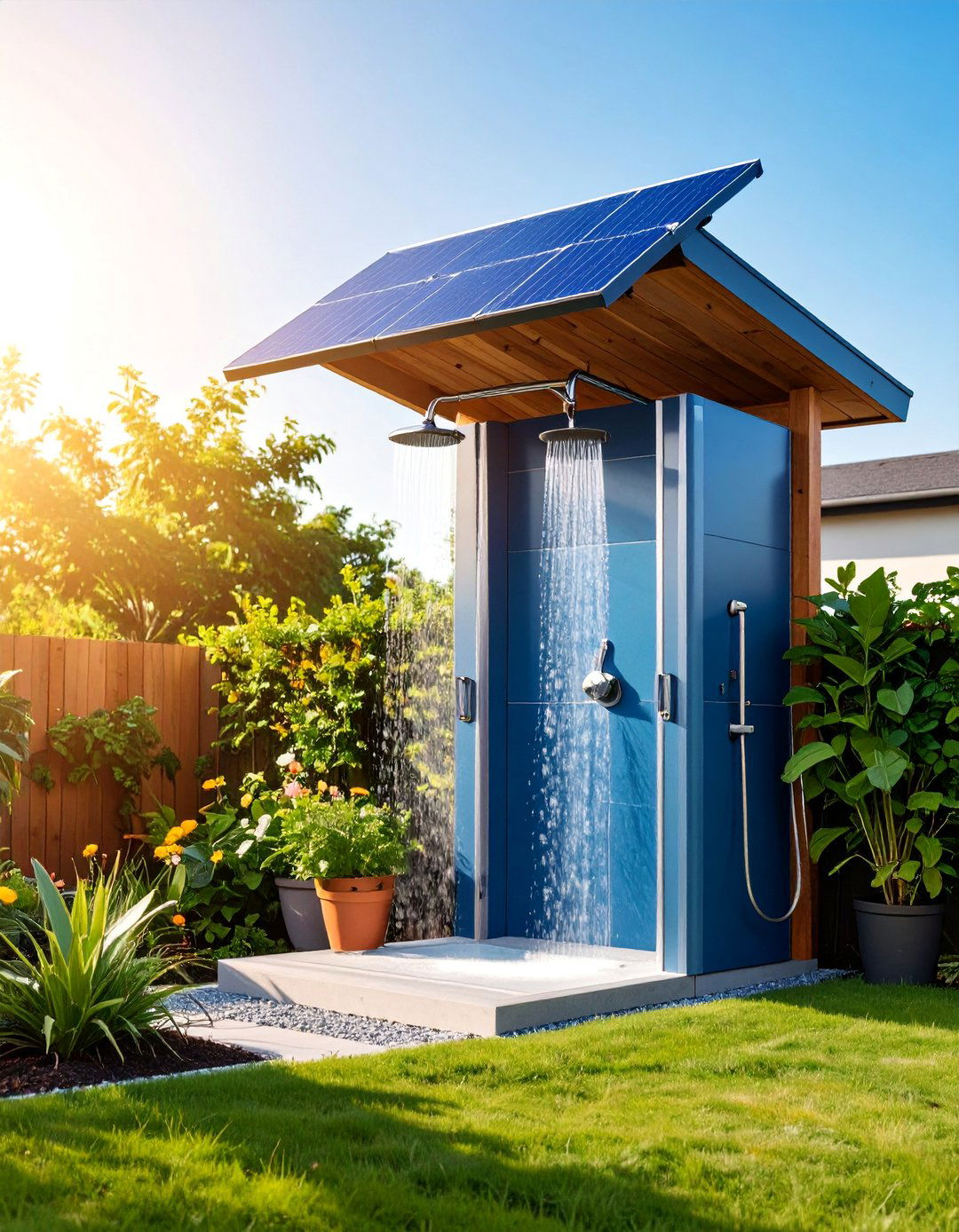 Solar Eco Friendly Setup Shower - 25 Outdoor Shower Ideas
