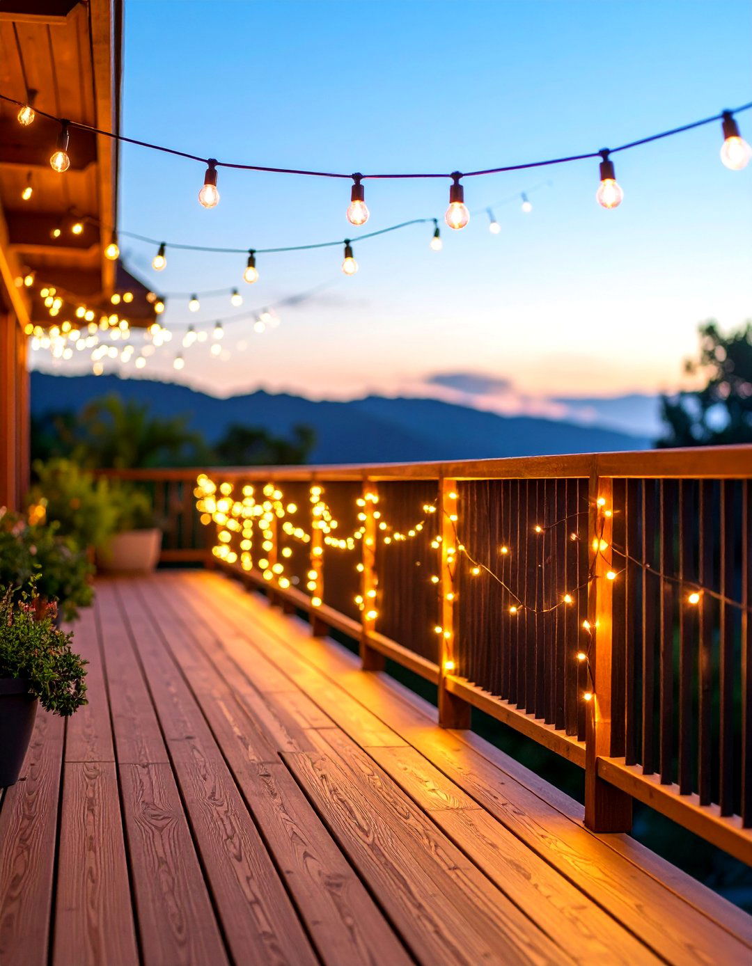 Solar Fairy Light Decoration - 25 Deck Lighting Ideas