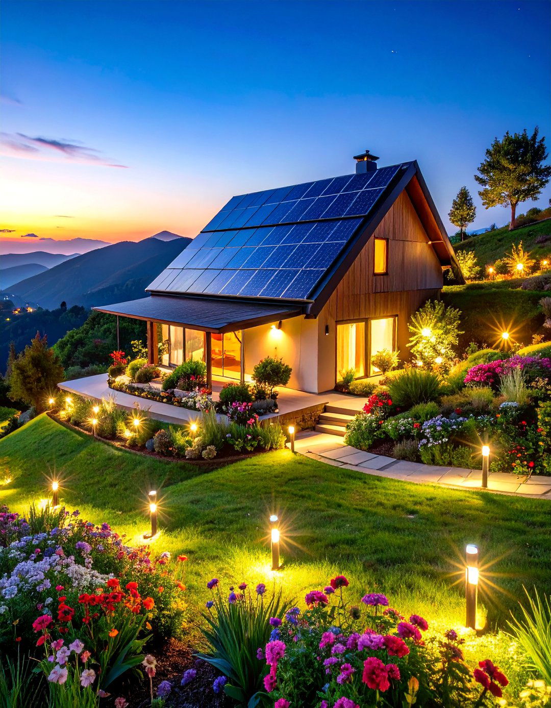 Solar Garden Light Terraces - 25 Hillside Terraced Garden Ideas