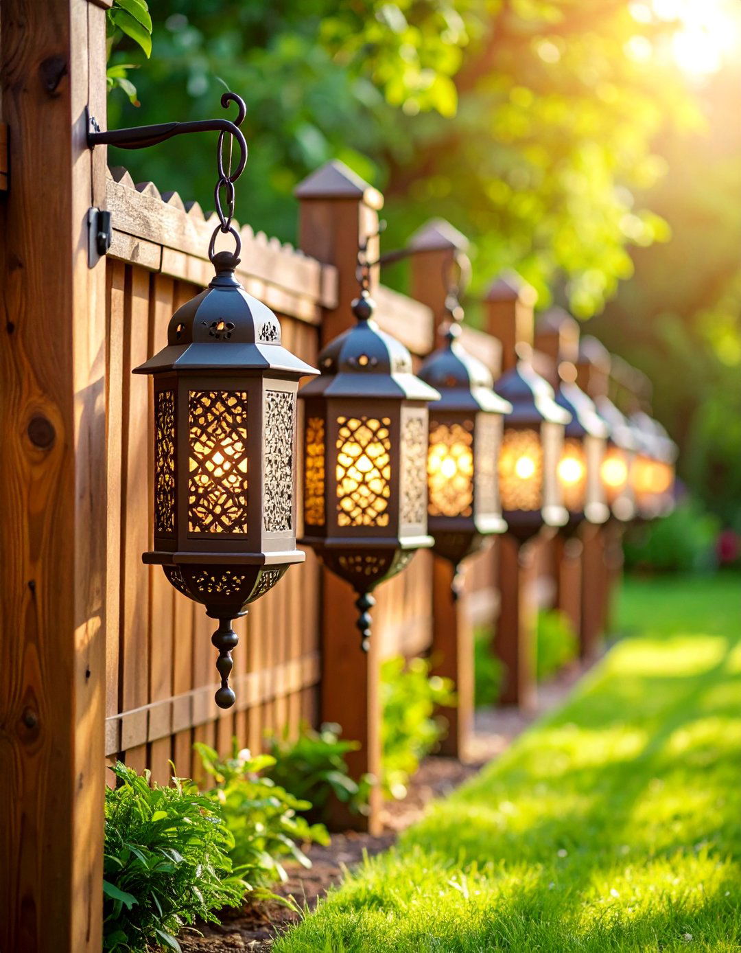 Solar Hanging Lantern Collection - 25 Fence Lighting Ideas