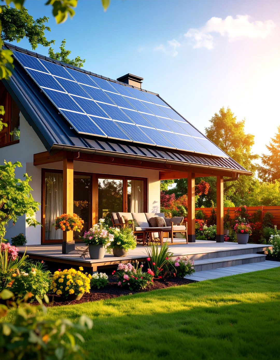 Solar Integrated Metal Porch Roof - 25 Metal Roof Porch Design Ideas