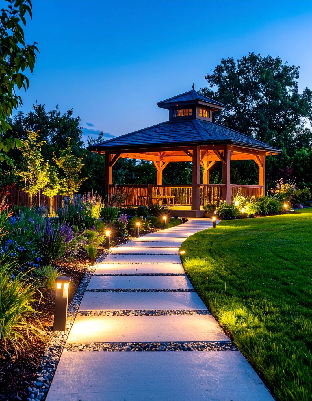 Solar Path Light Integration - 25 Gazebo Lighting Ideas